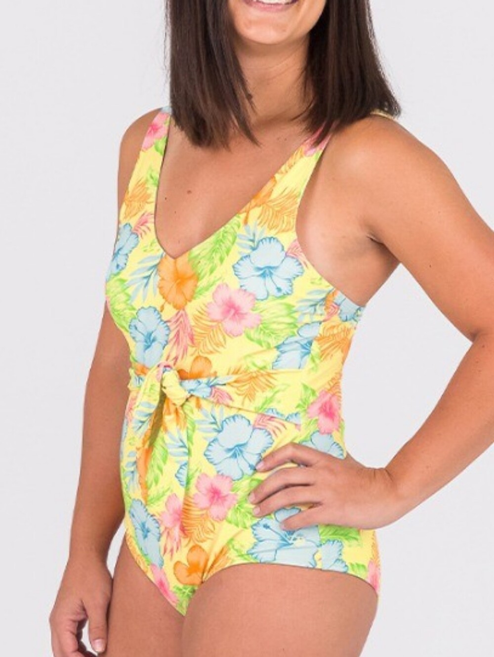 Ruffle Butts Yellow Tropical Floral One-Piece Swimsuit - NWT - XSmall - Picture 3 of 4